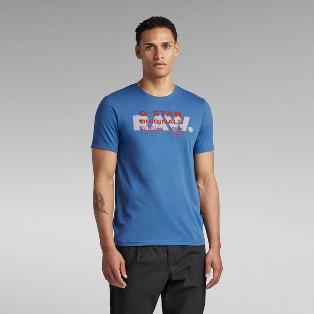Raw Originals Slim T Shirt Medium blue G STAR CA