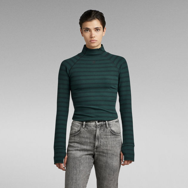 g star rib mock slim top