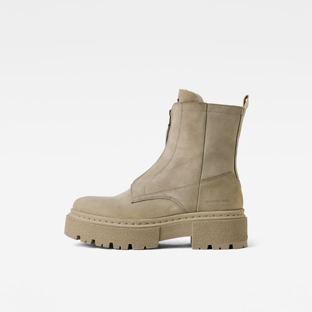Kafey Platform Mid Zip Nubuck Boots Beige G STAR ZA