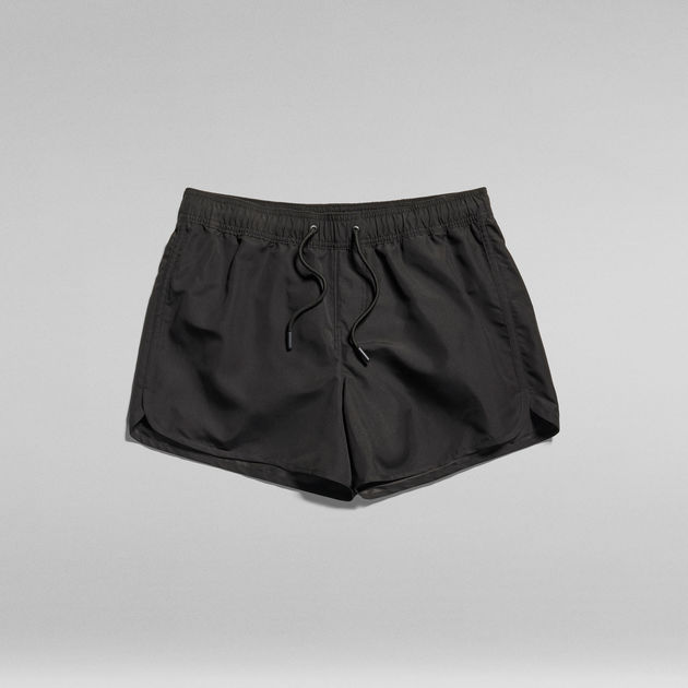 Carnic Solid Swim Shorts, Black
