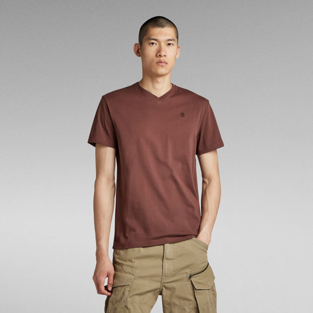 Base-S V-Neck T-Shirt | Brown | G-STAR® US