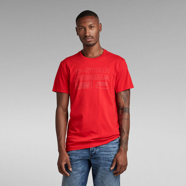 Red g star t shirt sales