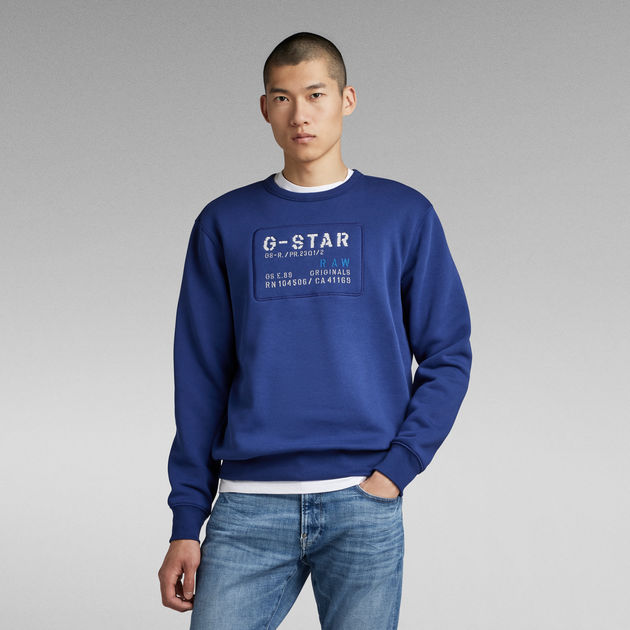 Originals Sweater | Medium blue | G-Star RAW® US