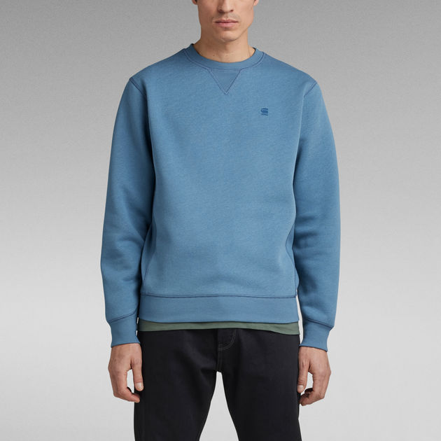 Premium Core Sweater Medium blue G Star RAW NZ