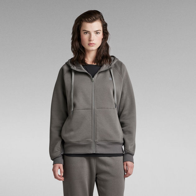 Premium Core 2.1 Hooded Zip Thru Sweater Grey G Star RAW SG
