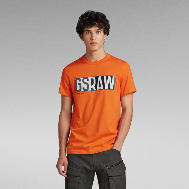 Plaatsen Wrijven Mainstream GS Raw Denim Logo T-Shirt | Orange | G-Star RAW®