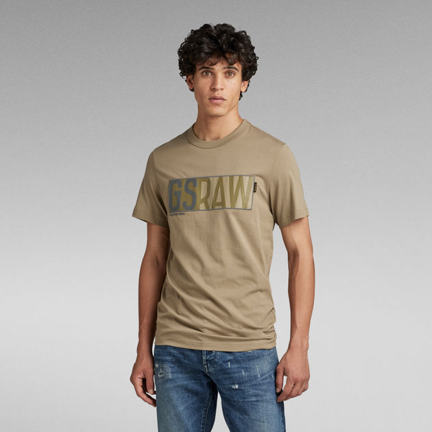 GS RAW Denim Logo T-Shirt Green G-STAR® CY