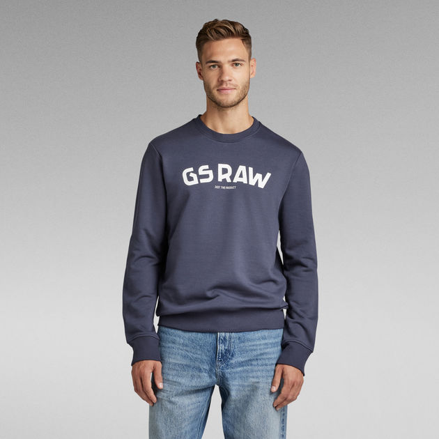 GS Raw Graphic Sweater | Dark blue | G-STAR® SG