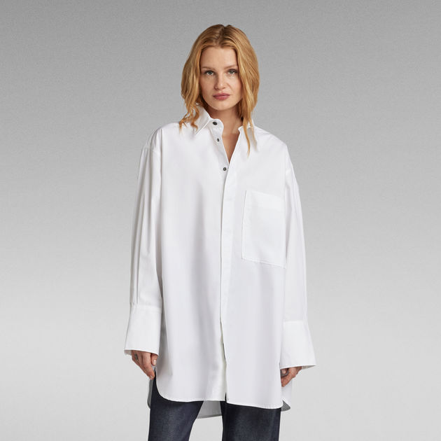 Oversized boyfriend white shirt shop
