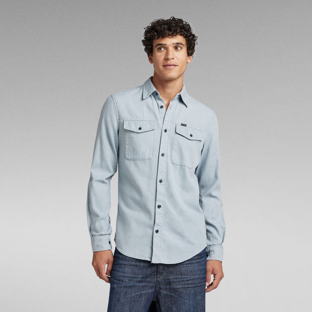 Marine Slim Shirt | Medium blue | RAW®