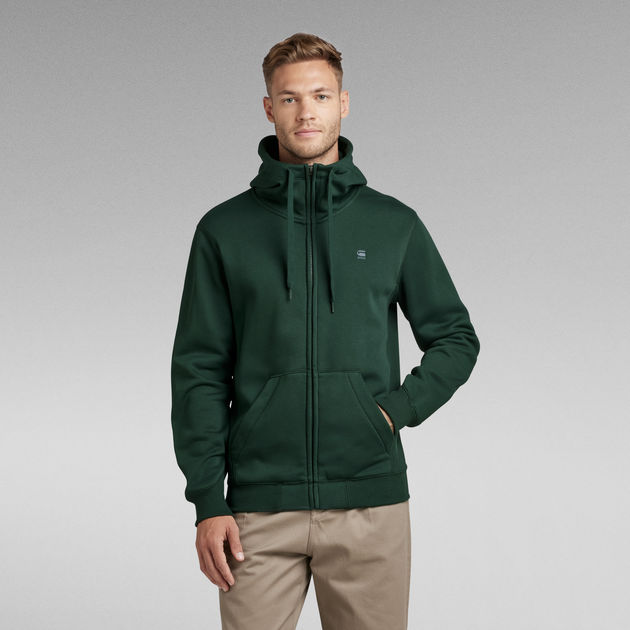 Premium Core Hooded Zip Sweater | Green | G-Star RAW® US