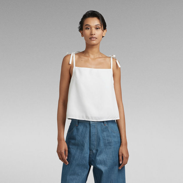 G-Star Damen Base Tanktop - Slim Fit Mit Rundem Ausschnitt Und Geripptem Jersey