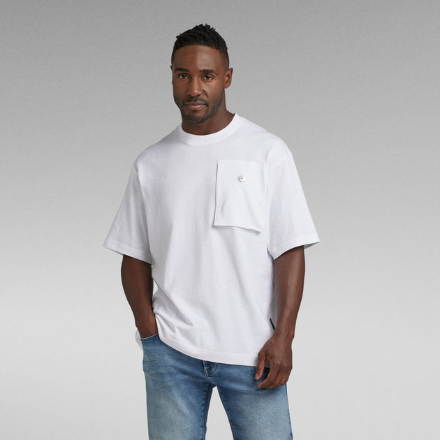 Oversized Boxy T-Shirt Chest Pocket | White | G-STAR® US