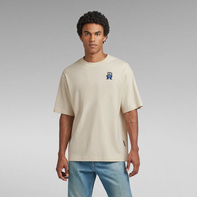 Oversized Boxy T Shirt Embro RAW White G STAR ZA