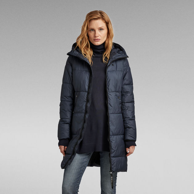 Long Slim G-Star DE RAW® Quilted Mantel | Hooded Whistler