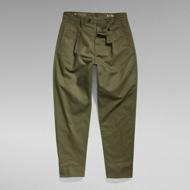Unisex Pleated Relaxed Chino | Green | G-Star RAW® US
