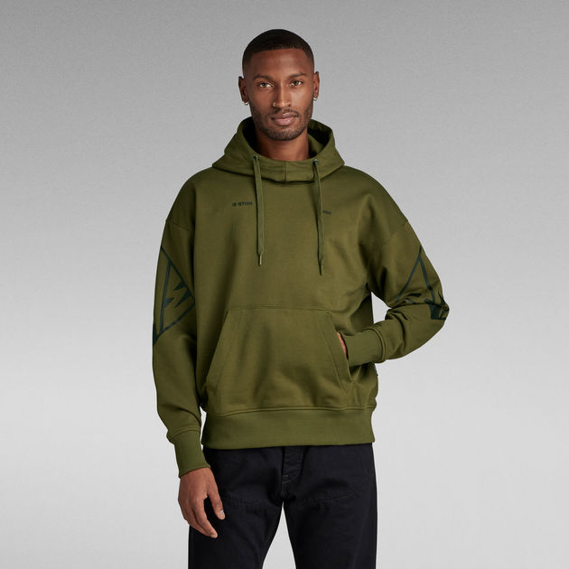 Sleeve Graphics Oversized Hoodie Green G STAR GB
