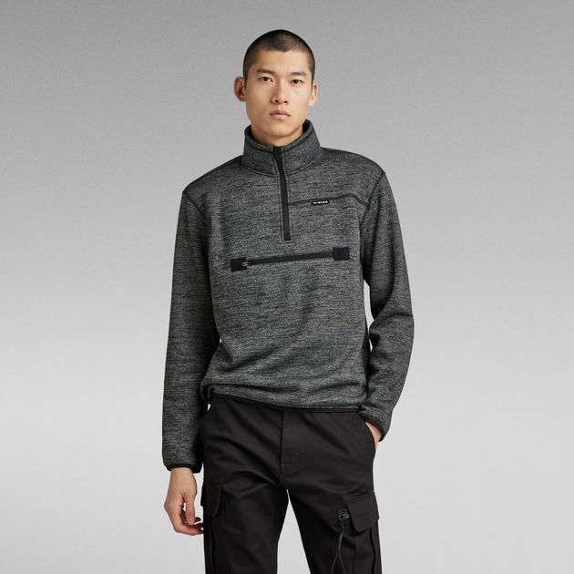 Fleece Half Zip Sweater | Black | G-Star RAW® CA