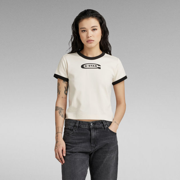 Ringer Baby Brother Logo Top | Beige | G-STAR® US