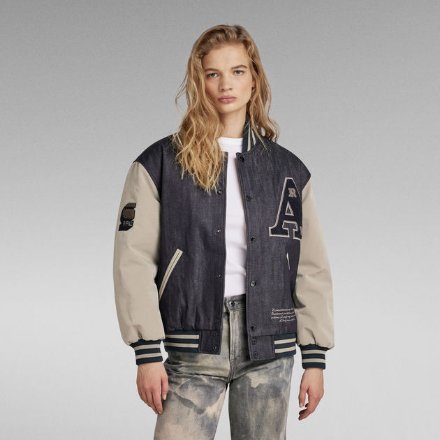 Raw blue leather jacket outlet