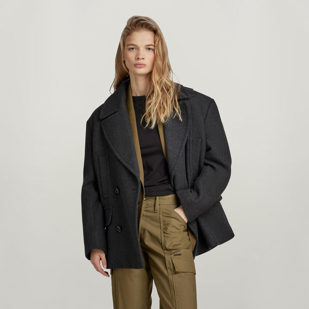 Premium Heavy Wool Oversized Coat Grey G STAR DE