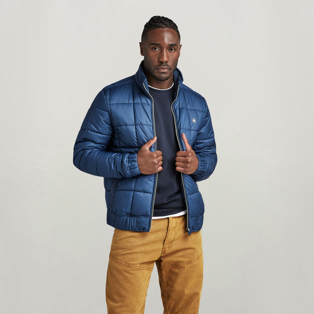 Mens quilted jacket blue best sale