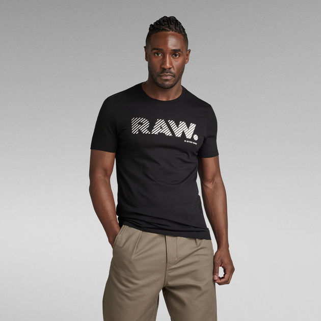 US Slim Black T-Shirt G-Star RAW® | 3D | RAW. Logo