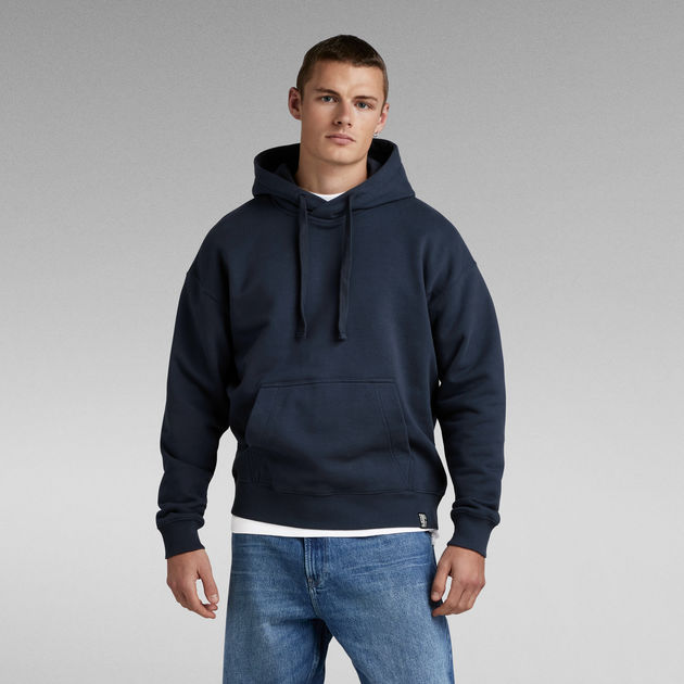 送料込★G-Star★Essential Loose フルジップスウェットシャツ Essential Unisex Loose Hoodie | ダークブルー | G-STAR® JP