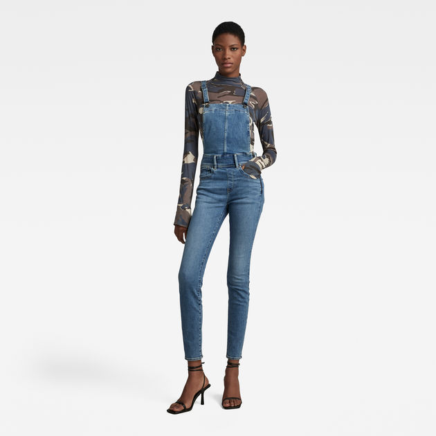 Lynn High Waist Skinny Overall | Medium blue | G-Star RAW®