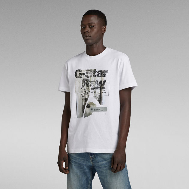 | | HQ T-Shirt Weiß G-Star RAW® Print DE