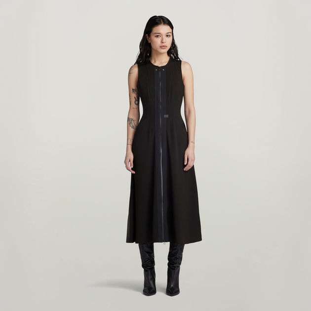 Corset Flare Dress Sleeveless Black G STAR CA