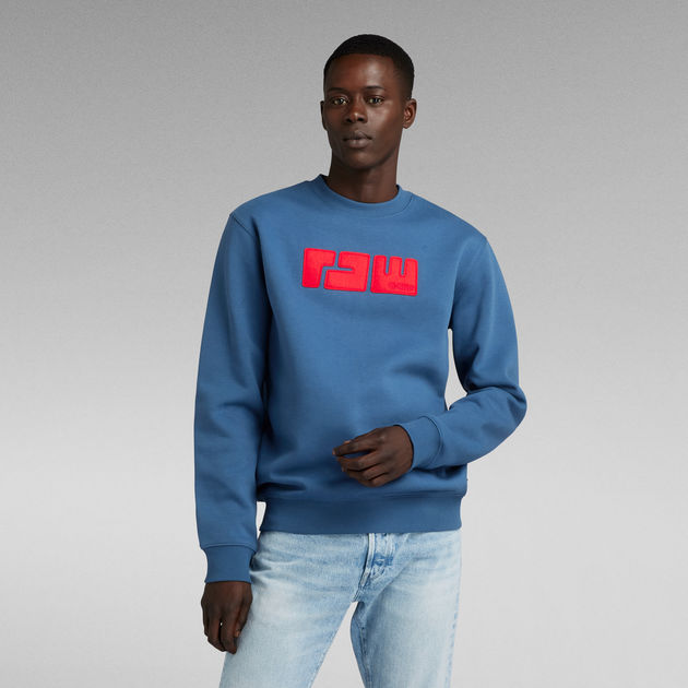RAW. Felt Sweater | Medium blue | G-Star RAW® US