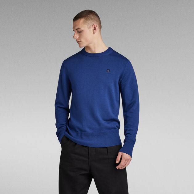 Premium Core Knitted Sweater Medium blue G Star RAW NL