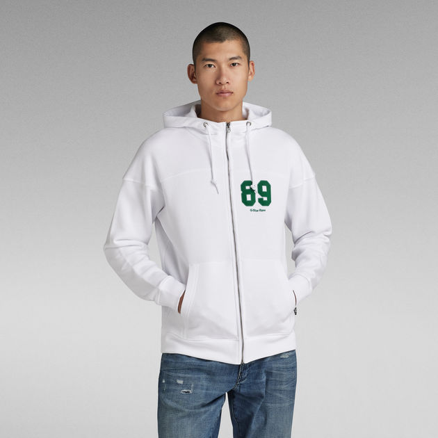 G star white hoodie shop