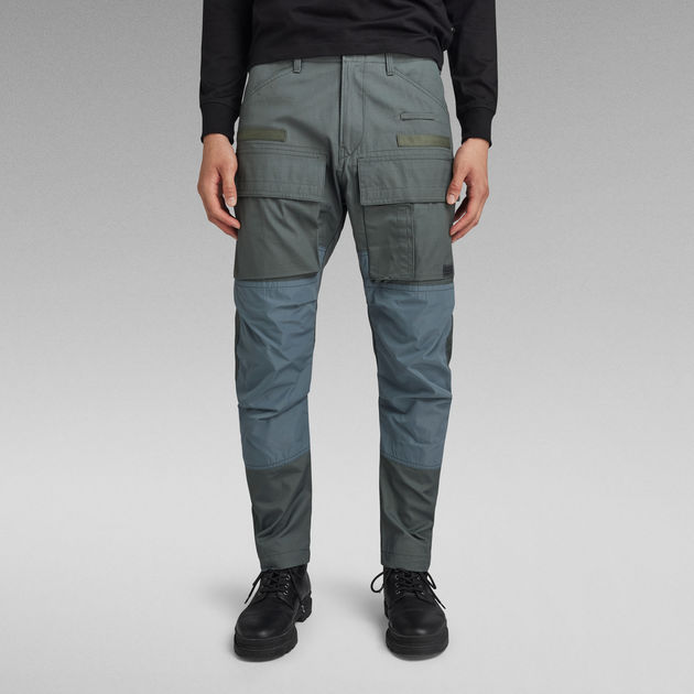 3D Regular Tapered Cargo Pants, Grey