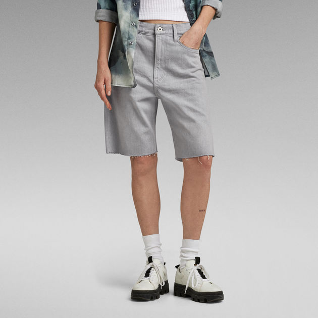 Women's gray bermuda shorts cheap