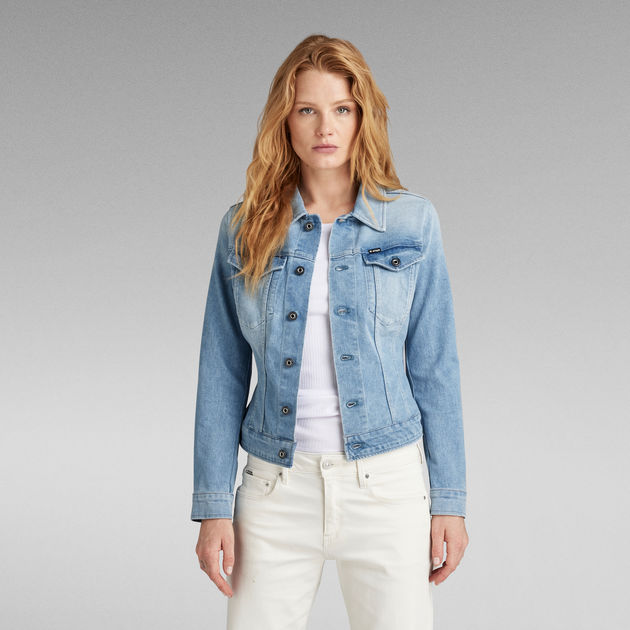 G-STAR RAW 3301 Slim Jacket, Chaquetas para Mujer, Azul (faded stone  D17437-C052-A951), XS: : Moda