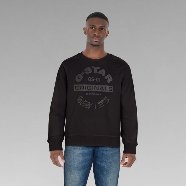 Originals Logo Graphic Sweater | Black | G-Star RAW® US | Sweatshirts