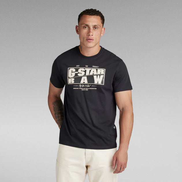Oblique Logo T-Shirt | Black RAW® | G-Star US