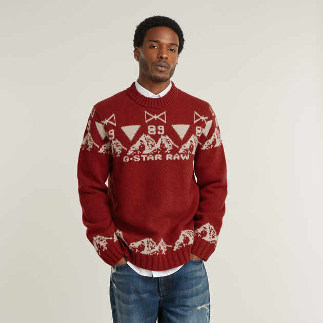 Unisex Holiday Knitted Sweater Multi color G STAR CA