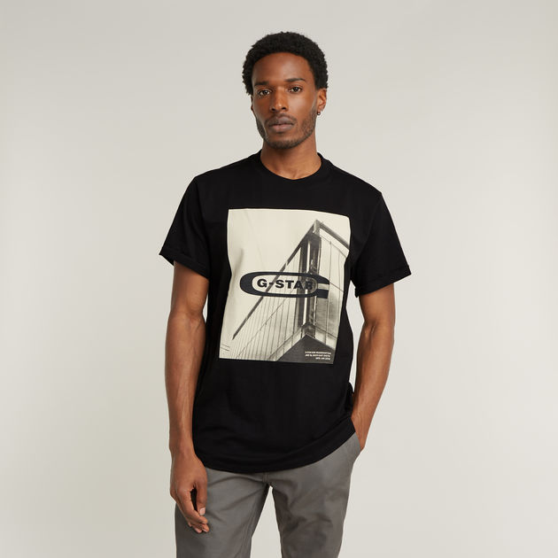 HQ Old School Logo Lash T-Shirt | Schwarz | G-STAR® DE