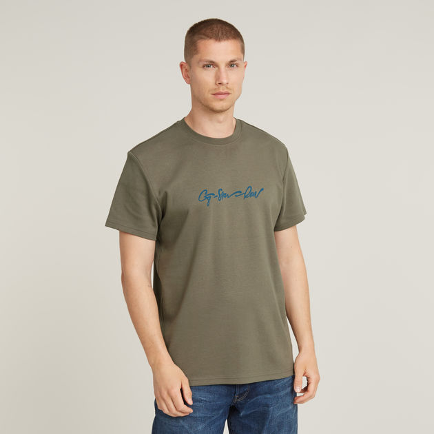 送料込★G-Star★G-Script Tシャツ G-STAR RAW tシャツ G-SCRIPT T-SHIRT/フロントブランドロゴT