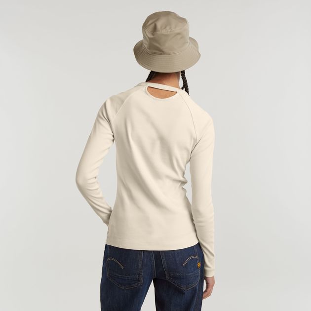 Slim Rib Keyhole Top | White | G-STAR® US