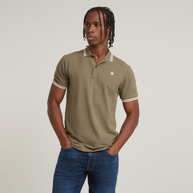 Dunda Slim Stripe Polo Brown G STAR CA