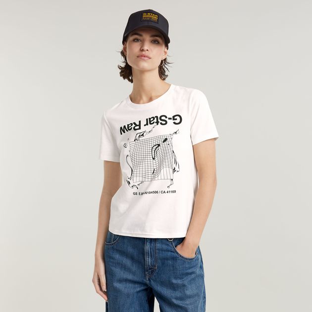 Grid Wave Graphic Top | White | G-STAR® US