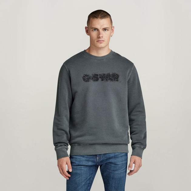 Distressed grey sweatshirt best sale