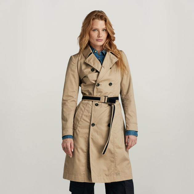 Beige trench coat women's best sale