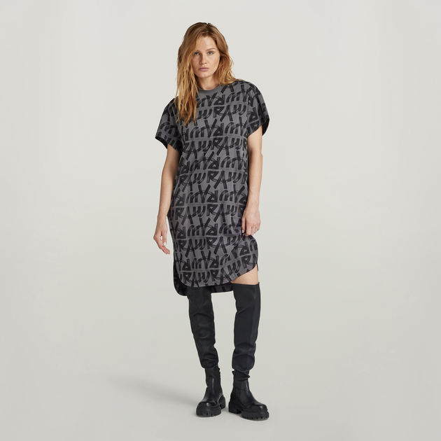 Printed Loose T Shirt Dress Multi color G STAR DE