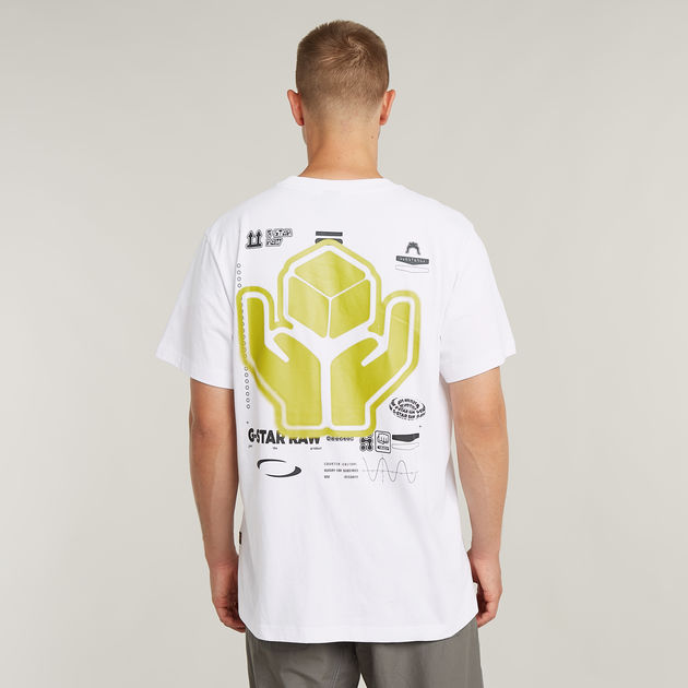 送料込★G-Star★Engine Back Gr Loose Tシャツ G-No Loose Graphic T-Shirt | ホワイト | G-STAR® JP
