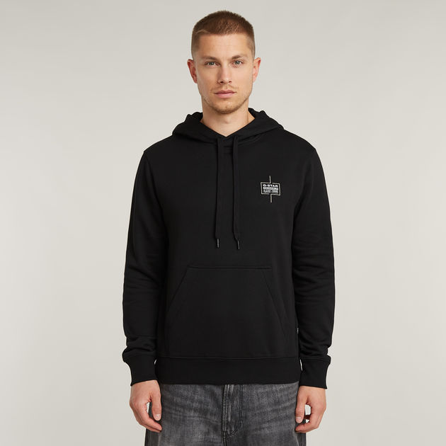 G star raw black hoodie best sale